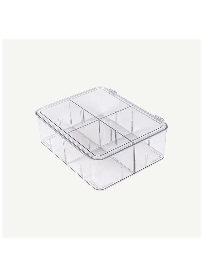 OC HOME Bennet Partitioned Fridge Bin With Lid