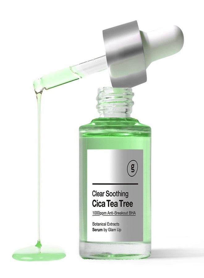 GLAM UP CICA Tea Tree serum Double Shot 30ml(1.12 Fl Oz) With HYALURON+BHA Calming Booster Acne Treatment Tea Tree Oil & Niacinmid for Acne Blackhead Treatment, Sensitive Skin Care - Image 1