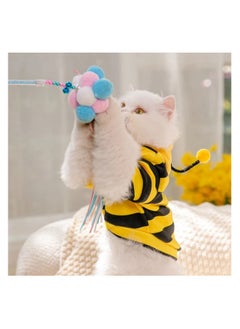 A.M Dog Bee Costumes Yellow Bumblebee Pet Hoodies for Small Dog Winter Cat Clothes Hooded Puppy Sweatshirt for Cat Kitten Chihuahua  - Image 3