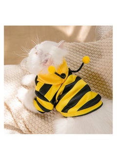A.M Dog Bee Costumes Yellow Bumblebee Pet Hoodies for Small Dog Winter Cat Clothes Hooded Puppy Sweatshirt for Cat Kitten Chihuahua  - Image 2