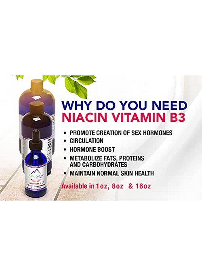 HoneyCombs Vitamin B3 Niacin Supplement Liquid Drops - High Potency Vitamin B3 Liquid Drops for Men & Women - Maintain Digestive System, Skin, Tongue, Energy and More - Vegan Niacin Drop (8 Fl oz) - Image 3
