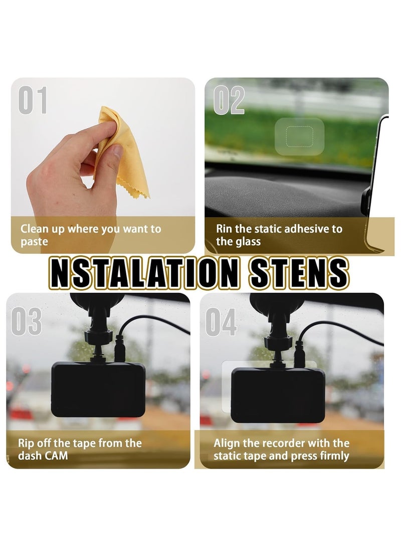 Electrostatic Film for Dash Cam, Sticker Shield for Windshields Double-Sided Adhesive Pad Electrostatic Stickers for Dash Cam Adhesive Clear Static Cling Films for Suction Cup Mounting - Image 4