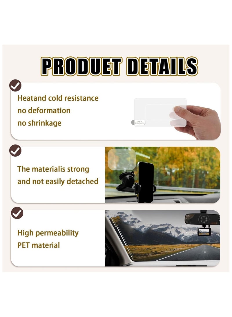 Electrostatic Film for Dash Cam, Sticker Shield for Windshields Double-Sided Adhesive Pad Electrostatic Stickers for Dash Cam Adhesive Clear Static Cling Films for Suction Cup Mounting - Image 3