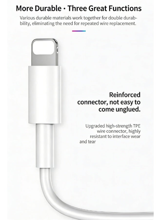 كابل USB-C إلى Lightning أبيض بطول 1 متر، شحن سريع لأجهزة أبل - Image 5