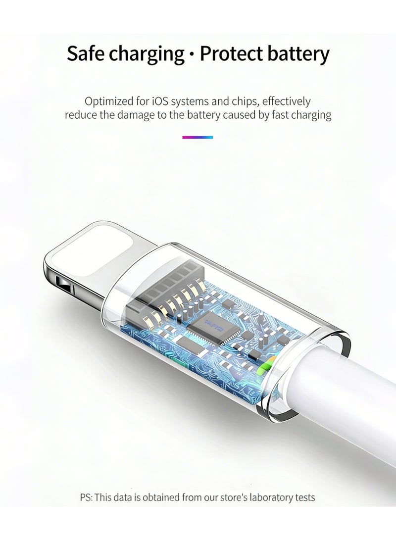 كابل USB-C إلى Lightning أبيض بطول 1 متر، شحن سريع لأجهزة أبل - Image 4