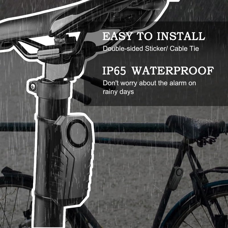 wsdcam 113dB Bike Alarm Wireless Vibration Motion Sensor Waterproof Motorcycle Alarm with Remote - Image 3