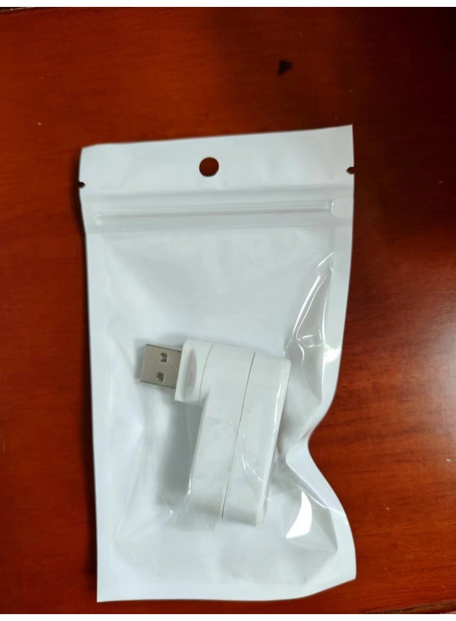 3-port 2.0hub Rotating 180-degree Slitting Line High-speed Download Mobile Hard Disk-Number Of Interfaces:Rotating White Bare Metal Bag Packaging  - Image 1