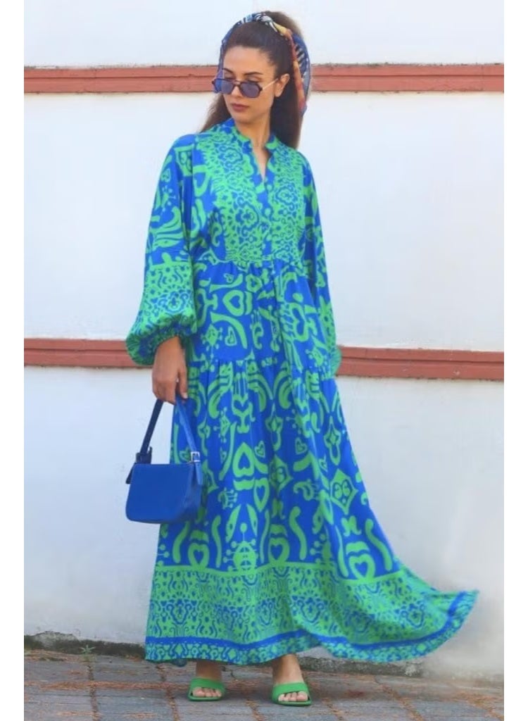 Ritnice Prive Women's Pera Green Blue Katleya Dress - Image 1