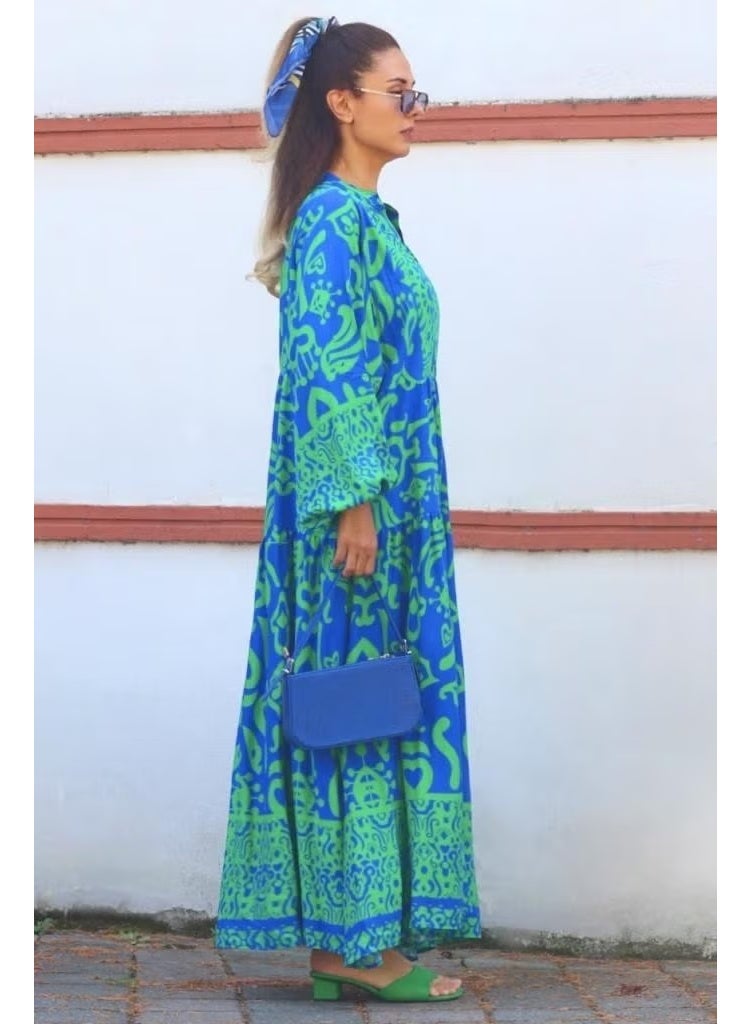 Ritnice Prive Women's Pera Green Blue Katleya Dress - Image 3