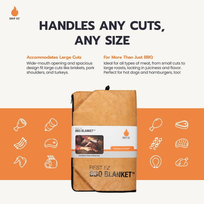 Drip EZ Rest EZ BBQ BlanketÂ® - Insulated Meat Resting Bag for Moisture Retention and Tender BBQ - Heavy-Duty with Wide Mouth Design for Briskets, Pork Shoulders, Steaks - Image 3