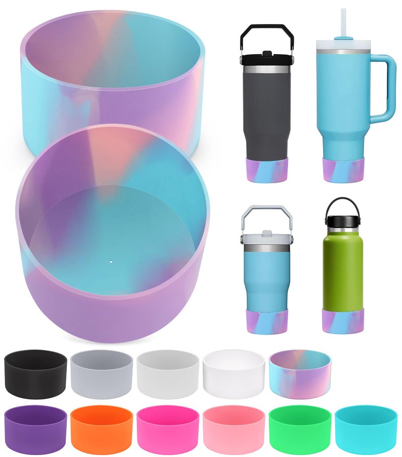PICcircuit 2PCS for Stanley Boot, Silicone Bottom for Quencher Adventure 40oz 30oz IceFlow 20oz 30oz Bottle&for Hydroflask Tumbler 12-24oz for Stanley Cup Accessories Avoid Scratches&Noise - Image 1