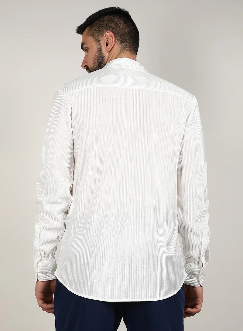 Campus Sutra Pleat-Creased Shirt