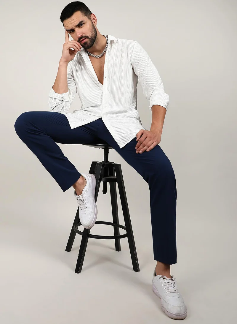 Campus Sutra Pleat-Creased Shirt