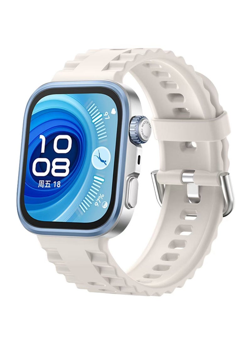 DKNG For Huawei Watch Fit4 Pro/Fit4/Fit3 Silicone Wave Sport Band for Men/Women Starlight Color  - Image 1