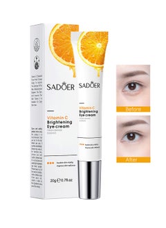 SADOER Vitamin C Brightening Eye Cream, Anti-Aging Moisturizing Smoothing Lightweight Face Cream, Reduce Dark Circles, Diminish Under Eye Bags 20g  - Image 1