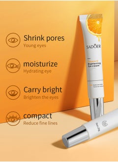 SADOER Vitamin C Brightening Eye Cream, Anti-Aging Moisturizing Smoothing Lightweight Face Cream, Reduce Dark Circles, Diminish Under Eye Bags 20g  - Image 3