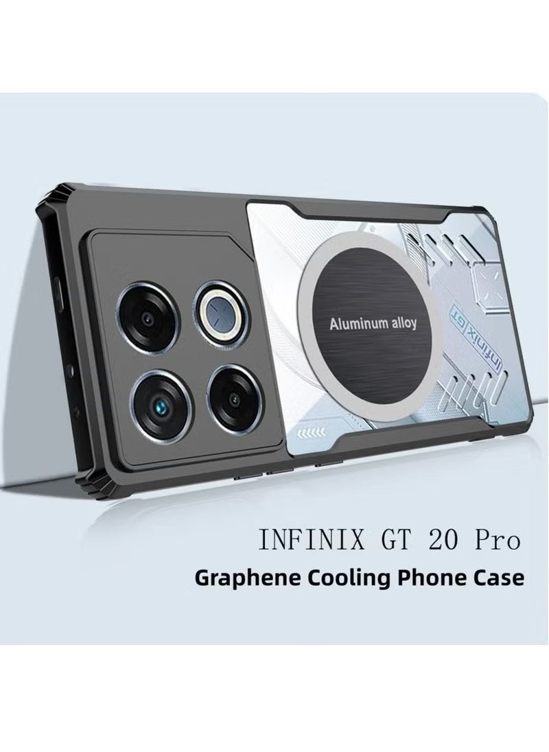 ماركة غير محددة - غطاء هاتف لهاتف السيارة Infinix GT 20 Pro ذو الشفط المغناطيسي مع وظيفة التبريد ومقاومة السقوط - Image 1