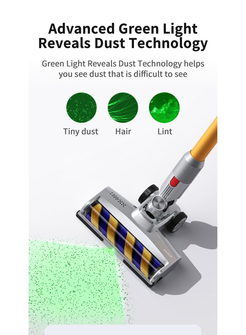 Airbot Portable 2 in 1 Cordless Vacuum Cleaner with Laser Dust Detection 25000Pa Suction 1L Dust Capacity Five-Layer HEPA Filtration Carpet and Hard Floor Handheld Wireless Vacuum Cleaner 35min - Image 5