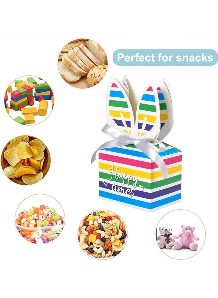 10 PCS Easter Bunny Paper Candy Boxes, Egg-Shaped Gift Boxes with Handle for Kids Party Favors u0026 Classroom Decor - Image 4