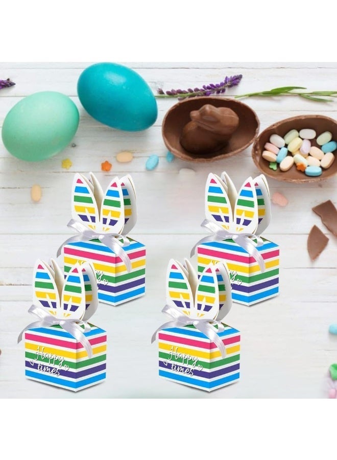 10 PCS Easter Bunny Paper Candy Boxes, Egg-Shaped Gift Boxes with Handle for Kids Party Favors u0026 Classroom Decor - Image 3