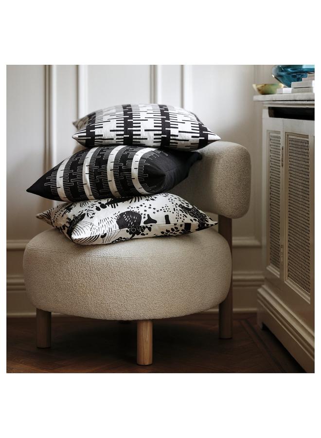 erorex Cushion cover, white/black, 50x50 cm - Image 3