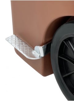 Generic Outdoor Trash & Garbage Bin | Functional Waste Bin | Durable Plastic Finish | Rubber-Wheeled & Mobile | Suitable For Outdoor Areas, Villas, Malls, Restaurants, & More | 120 Liters | Brown  - Image 3