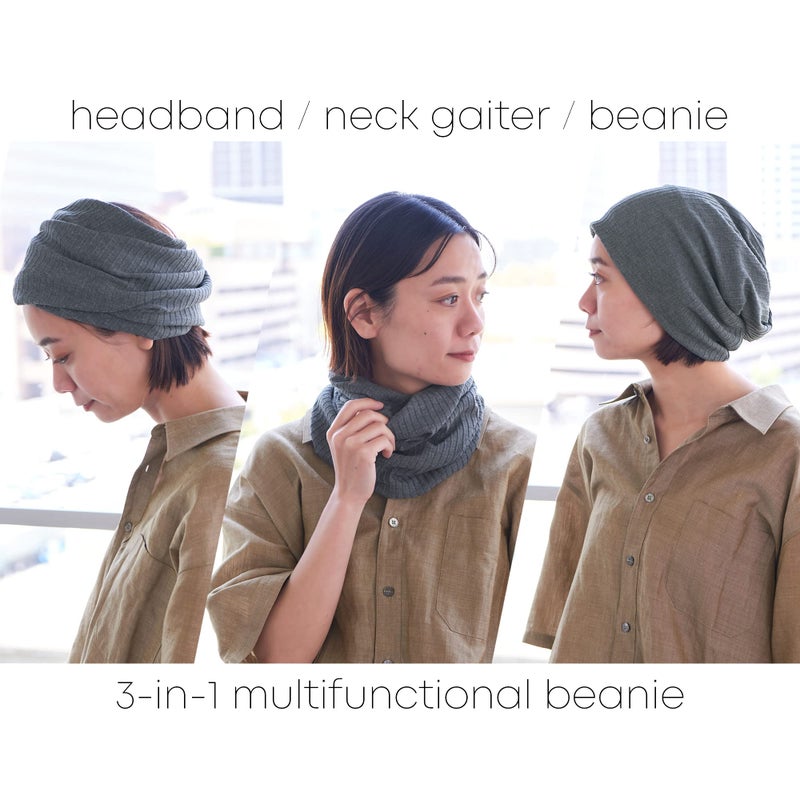 CHARM Mens Summer Beanie Headband - Slouchy Hat Womens Cap Neck Gaiter Head Band Terracotta Brown - Image 2