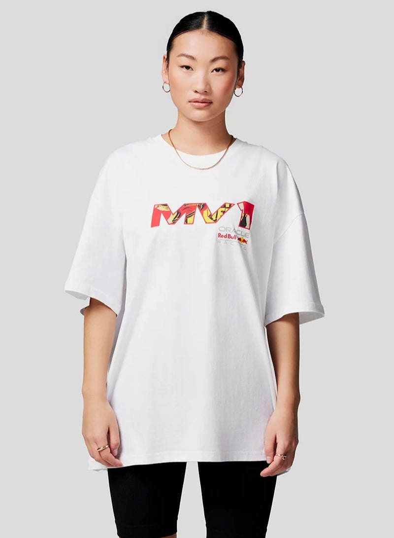 Red Bull Racing Max Verstappen Pop Art Oversized T-Shirt - Image 5