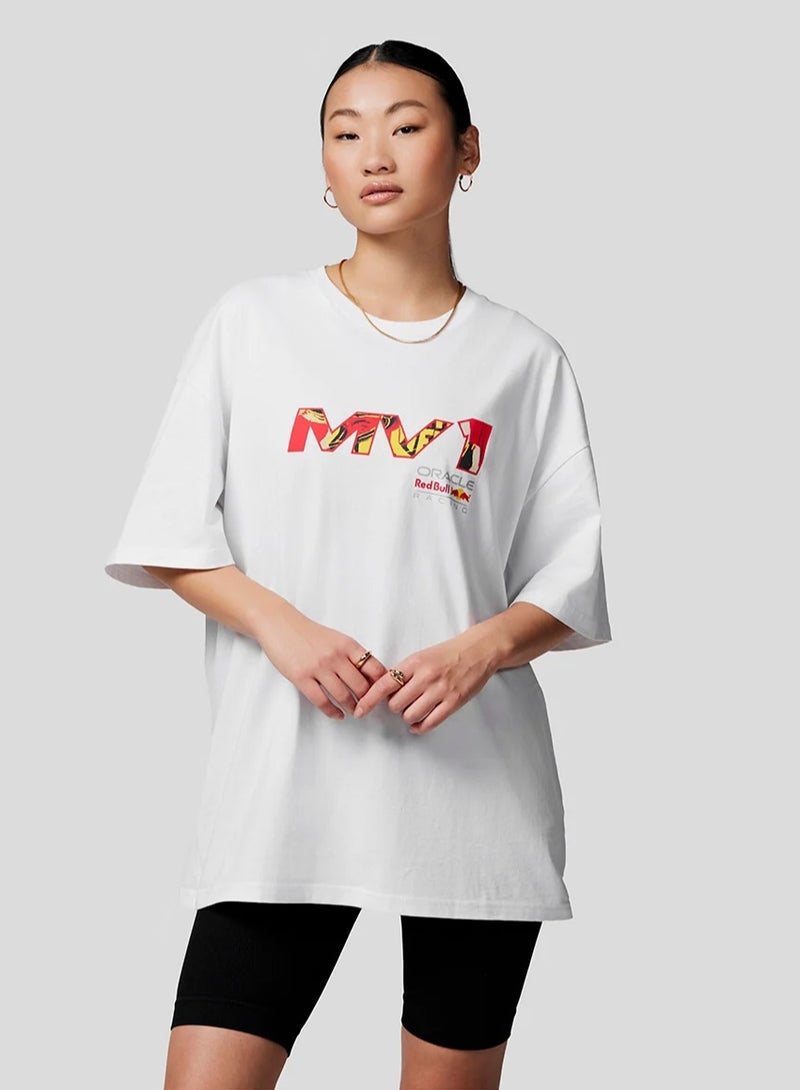 Red Bull Racing Max Verstappen Pop Art Oversized T-Shirt - Image 2
