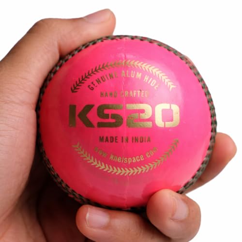 KHELSPACE KS-20 Pink Leather Cricket Ball - Hand-Stitched for Match Play and Training, Premium Durability - Image 5