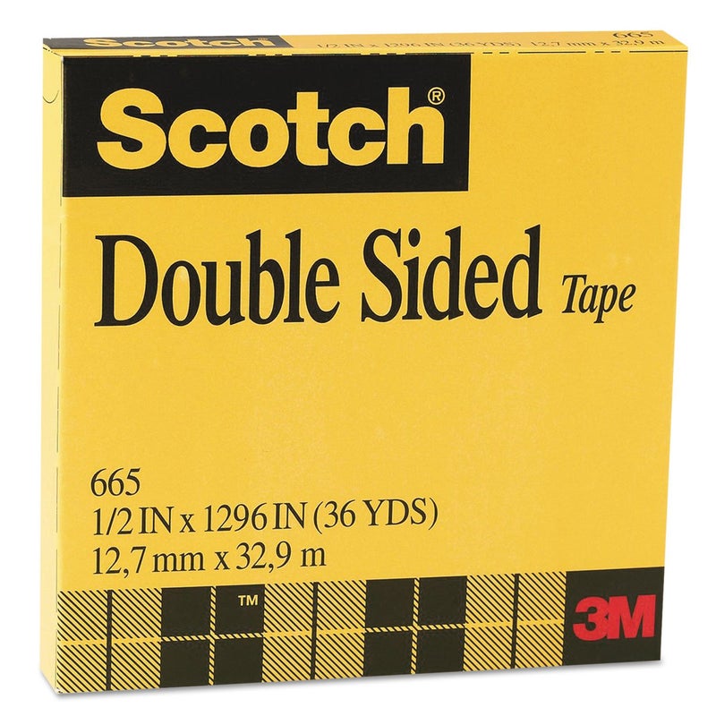 3M Scotch Double Sided Tape, 1/2 x 1296 in (12mm x 33m), Clear, Strong Adhesive, Permanent - Image 2