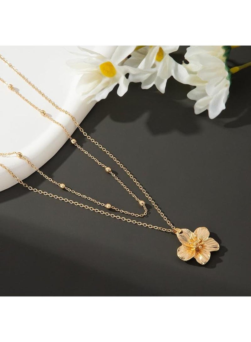 خاجول قلادة الزهور النسائية قلادة الزهور ذات الطبقات الزهرية قلادة الزهور الشخصية العصرية - Image 4