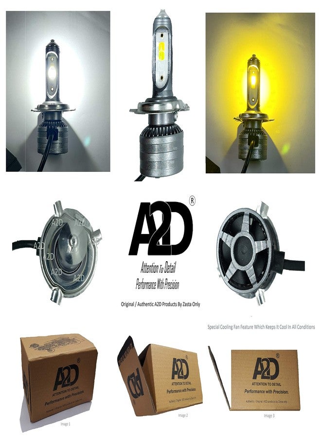 A2D 41 12V 36W W-Y Led H4 HS1 Bike Headlight Bulb High Low Beam White Yellow for Bajaj Xcd 125 - Image 4