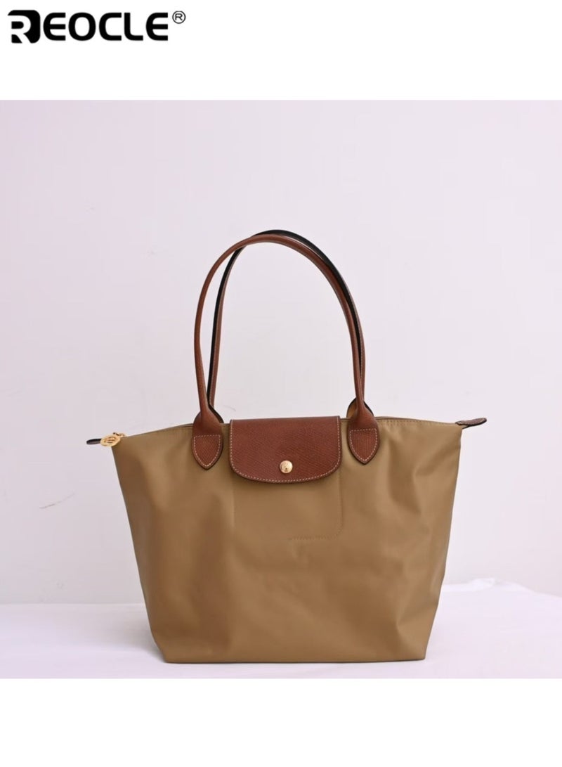 Women's Shoulder Tote Bag with Top Handle – Lightweight Foldable Nylon Hobo Handbag for Weekend Travel and Daily Use - Image 1