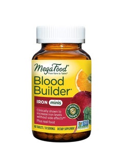 Blood Builder Minis - Iron Supplement Clinically Shown to Increase Iron Levels Without Side Effects - with Vitamins C and B12 and Folic Acid - Vegan - 60 Tablets (30 Servings)