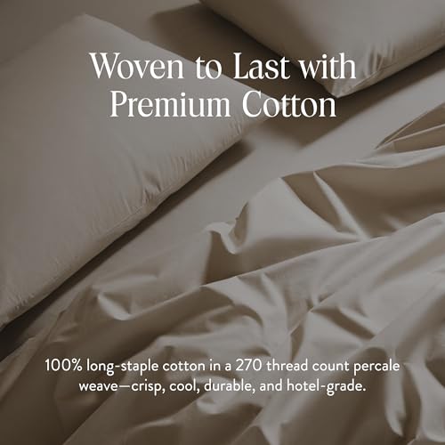 Brooklinen Luxury Percale Duvet Cover – 100% Cotton, Cool, Crisp, Extra-Long Corner Ties, Button Closure, Soft & Breathable – Machine Washable, Duvet Cover King/California King Bed Sizes (Pebble) - Image 3