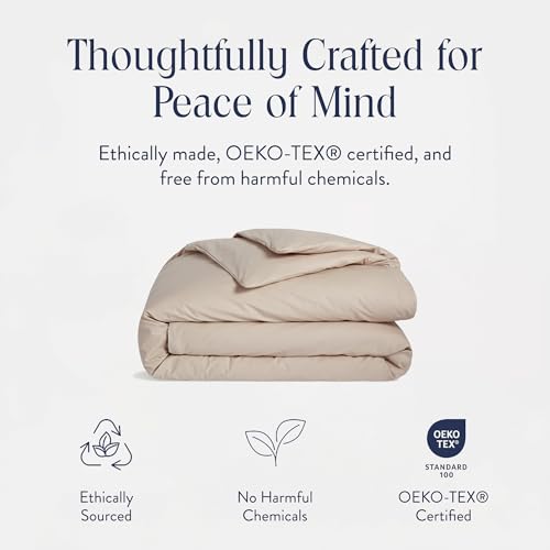 Brooklinen Luxury Percale Duvet Cover – 100% Cotton, Cool, Crisp, Extra-Long Corner Ties, Button Closure, Soft & Breathable – Machine Washable, Duvet Cover King/California King Bed Sizes (Pebble) - Image 4