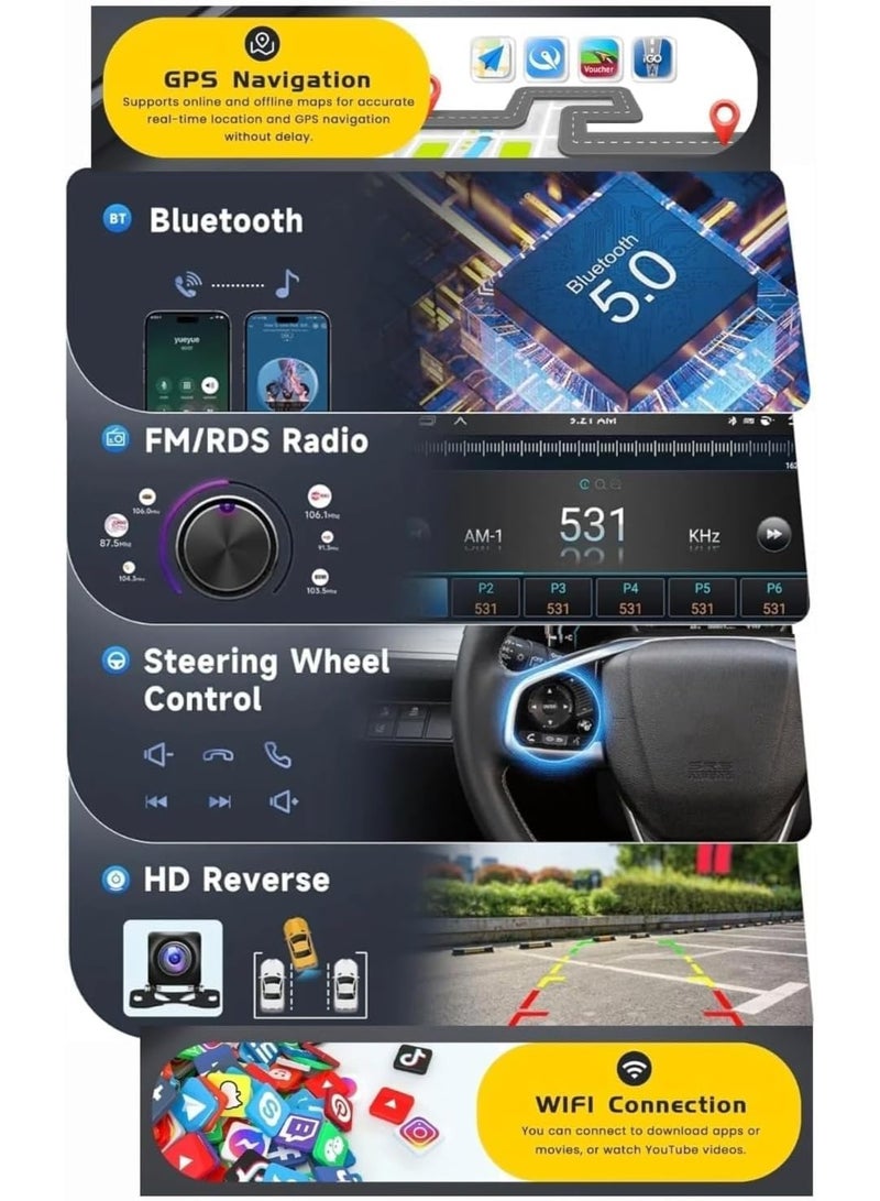 SHEZA STAR Android Car Stereo for Toyota Prado 2010-2013 2GB RAM 32GB ROM Support Carplay, M-Link Wi-Fi BT, Radio GPS, 12.1 Inch IPS Touch Screen with AHD Camera Included - Image 5