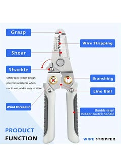 Lacuesta Lacuesta Wire Stripper and Cutter Pliers Tools For Electricians 6in1 Multifunctional Wire and Cable Stripping Cutting Winding Crimping Precision Stainless Stee Hand Tool  - Image 3