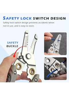 Lacuesta Lacuesta Wire Stripper and Cutter Pliers Tools For Electricians 6in1 Multifunctional Wire and Cable Stripping Cutting Winding Crimping Precision Stainless Stee Hand Tool  - Image 2