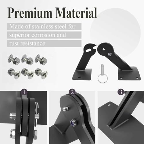 WFCYX Stainless Lid Hinge Kit Compatible with Weber Smokey Mountain Grill 18.5" & 22.5" Model, One Touch BBQ Quick Release - Let The Lid Connect to The Grill, Black - Image 5