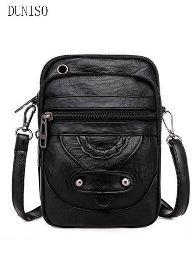 DUNISO - Compact Crossbody Bag for Women Mini Faux Leather Purse and Shoulder Bag Multifunction Soft Handbag With Detachable Strap and Headphone Hole For Phone - Image 1