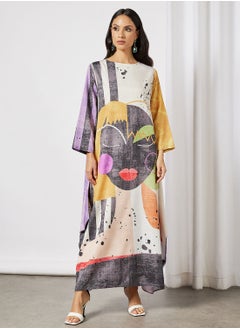 Abstract Print Oversized Jalabiya