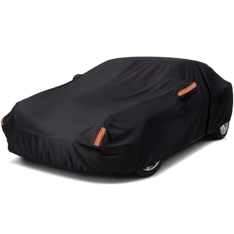 NEVERLAND Sedan Car Cover Waterproof Heavy Duty All Weather Protection Snow AntiUV Windproof Outdoor Full Car Cover Fit for Automobiles BMWMercedesBenzHondafor Car Size196L x 72W x 59H