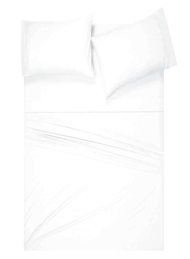 GLAMBURG Cotton Rich Queen Sheet Set - 4 Piece Deep Pocket Bedding Sets Queen with Marrowing - Ultra Soft, Wrinkle Resistant, Quick Dry, Easy Care Queen Sheets - White - Image 2