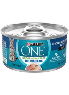 Purina ONE Grain Free, Natural Senior Pate Wet Cat Food, Vibrant Maturity 7+ Chicken & Ocean Whitefish Recipe  (Pack Of 24) 3 Oz. PullTop Cans  - Image 1