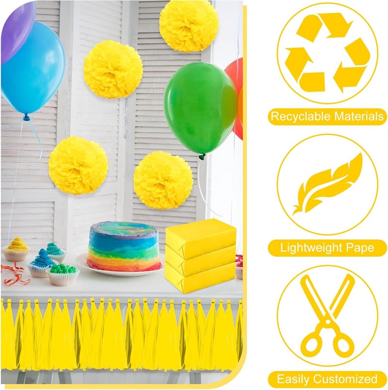 PLULON 60 Sheets Yellow Tissue Paper Bulk, Gift Wrapping Tissue Paper for Packaging 14 x 20 Inch Art Crafts for Gift Bags Decorative Floral Wedding Birthday Party Decor - Image 3