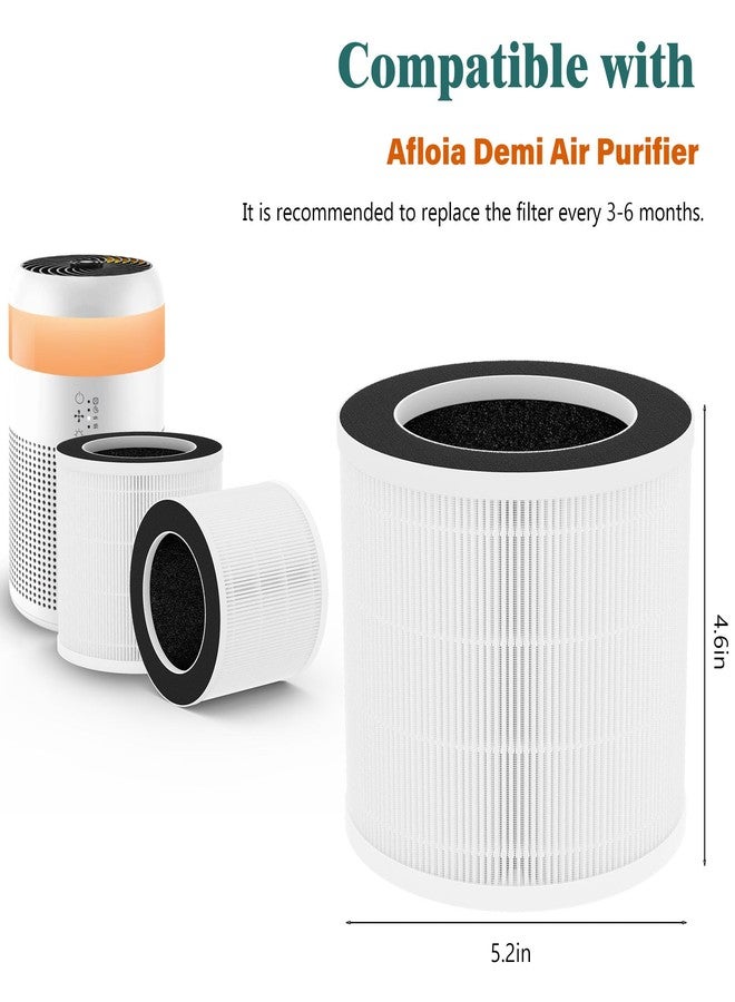 FCFMY 2 Packs Demi Replacement Filter Compatible with Afloia Demi Small Desktop Air Cleaner Purifier for Home Office, 3-in-1 Demi H13 True HEPA Filter,Fine Pre-Filter and Activated Carbon Filter - Image 2