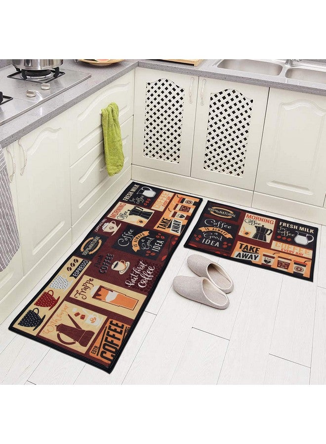 AAZEEM حصيرة وممر مطبخ AAZEEM مع قاعدة مضادة للانزلاق، مجموعة من 2 (40 × 120 و 40 × 60 سم، مطاط، أحمر) - Image 1