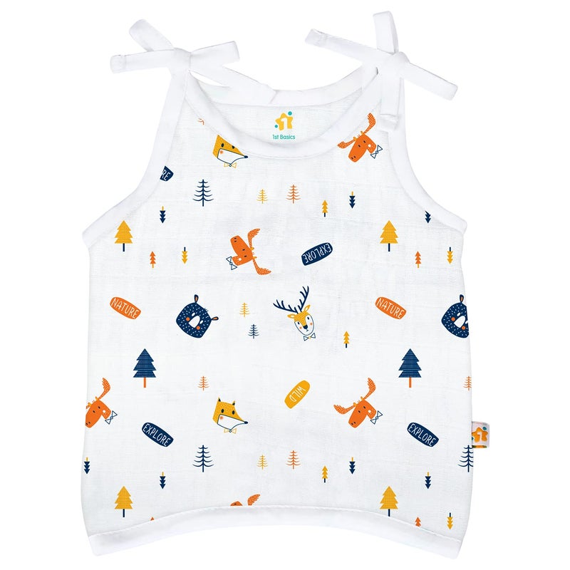 1ST STEP Knot Type 100% Organic Muslin Jhabla (New Born) - Image 3